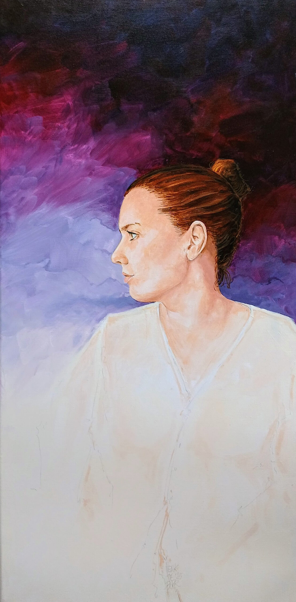  acryl - portret yn pears 